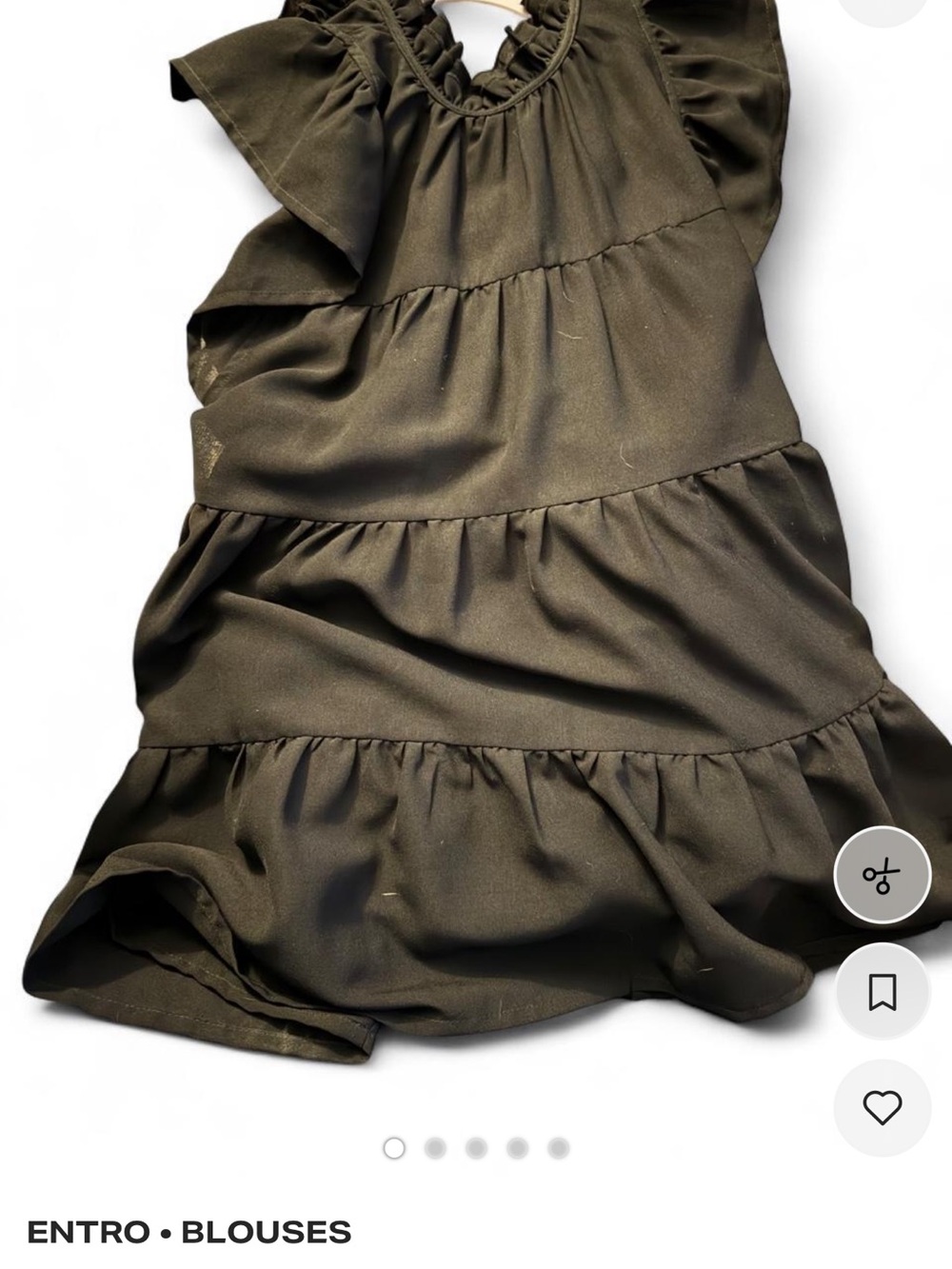 entro Olive Tiered Ruffle A-Line Skirt